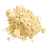 Beige powder on a white background