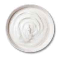 White cream in a round container on a white background