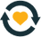 Heart symbol with a circular design in the center