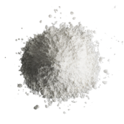 Gray powder on a white background