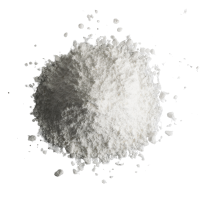Gray powder on a white background