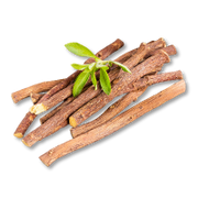 Herbal sticks with green leaves on a white background