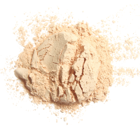 Whole food beige powder on a white background